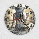 Wall clock with motif